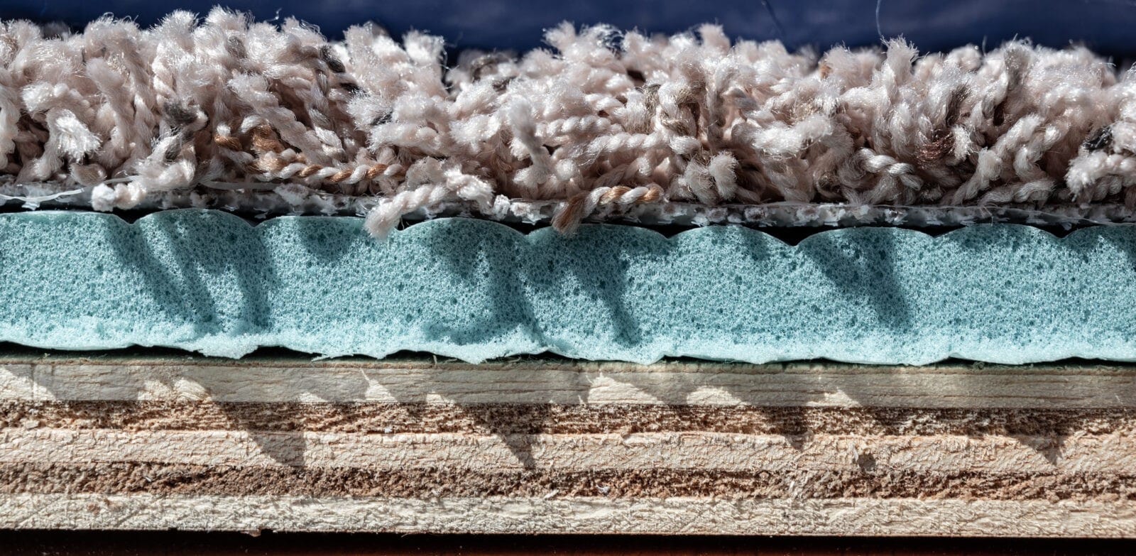 Carpet padding for installation of flooring