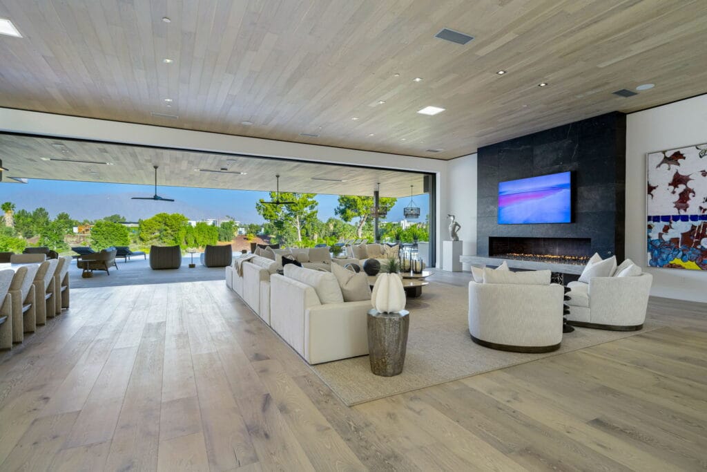 Luxury vinyl flooring in an large open space living room by Flooring 101 in Oxnard, CA - Ventura, CA - Bakersfield, CA - Goleta, CA - Thousand Oaks, CA - Santa Maria, CA - Simi Valley, CA