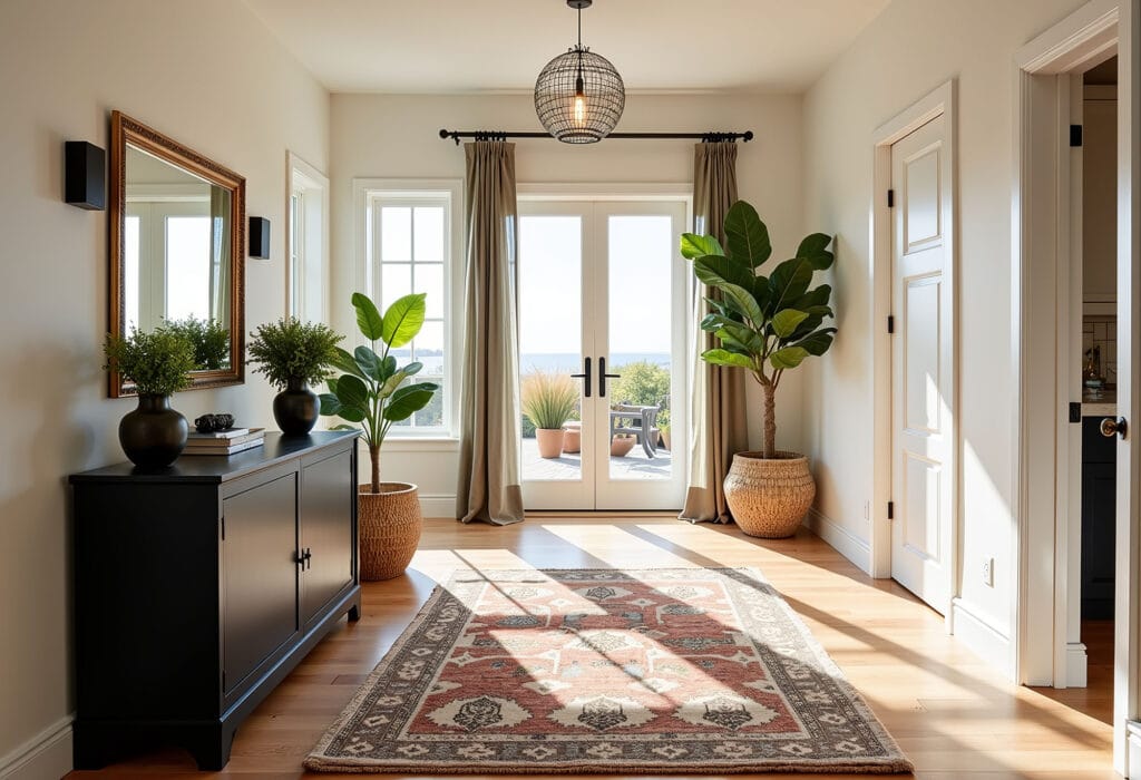 Laminate flooring in busy hallway