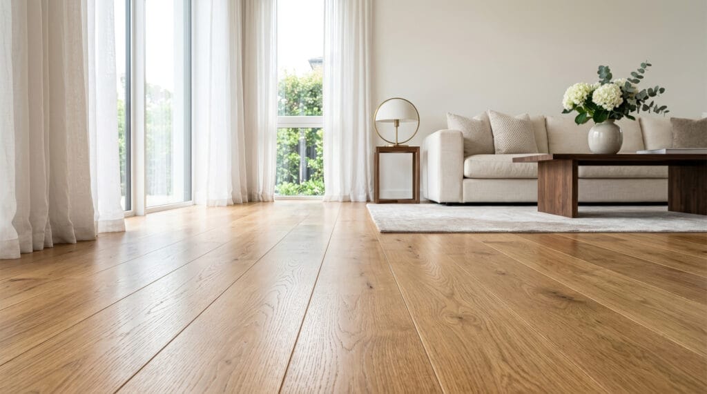 Laminate in bright living room